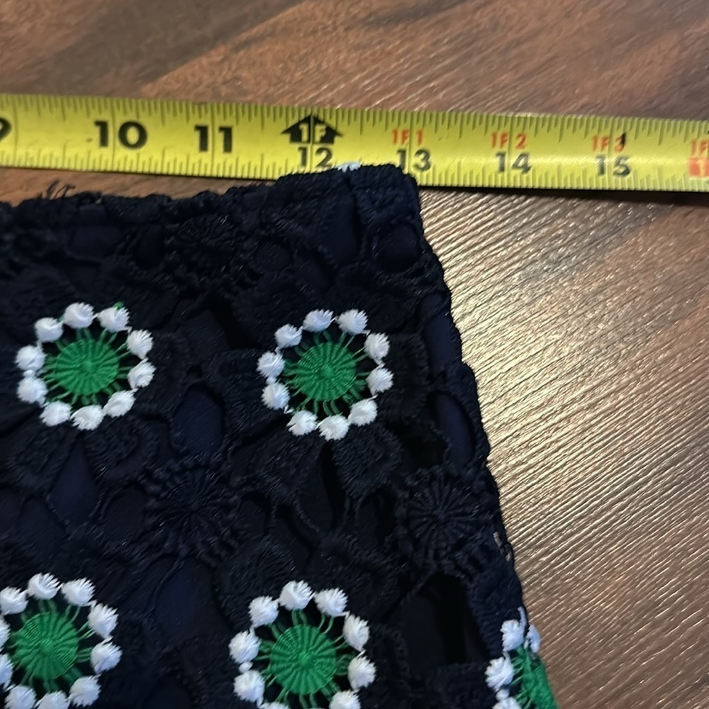 English Factory Floral Embroidered Navy and Green Skirt size Small - Picture 9 of 11